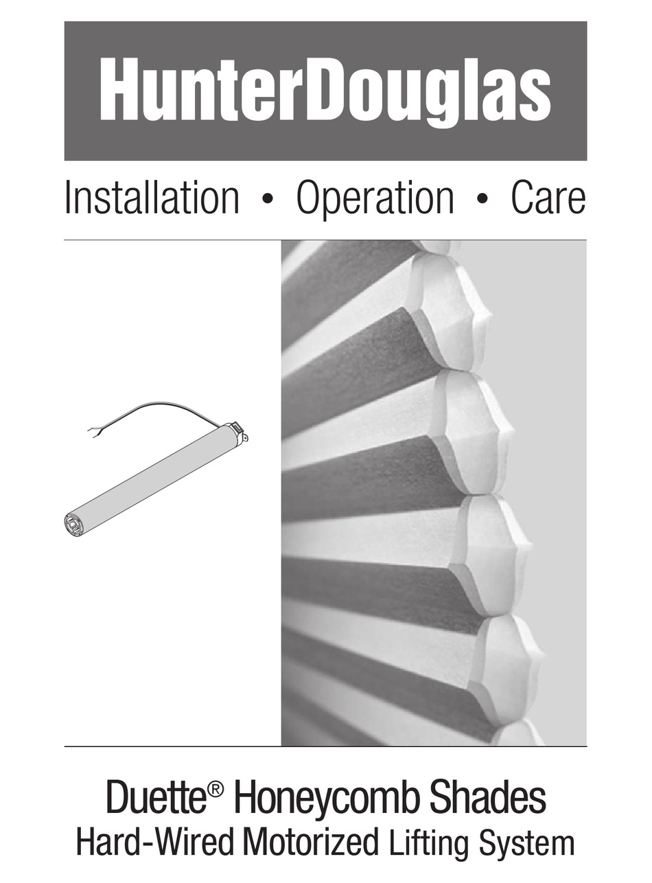 Hunter Douglas Duette Installation Operation Care Pdf Download Manualslib