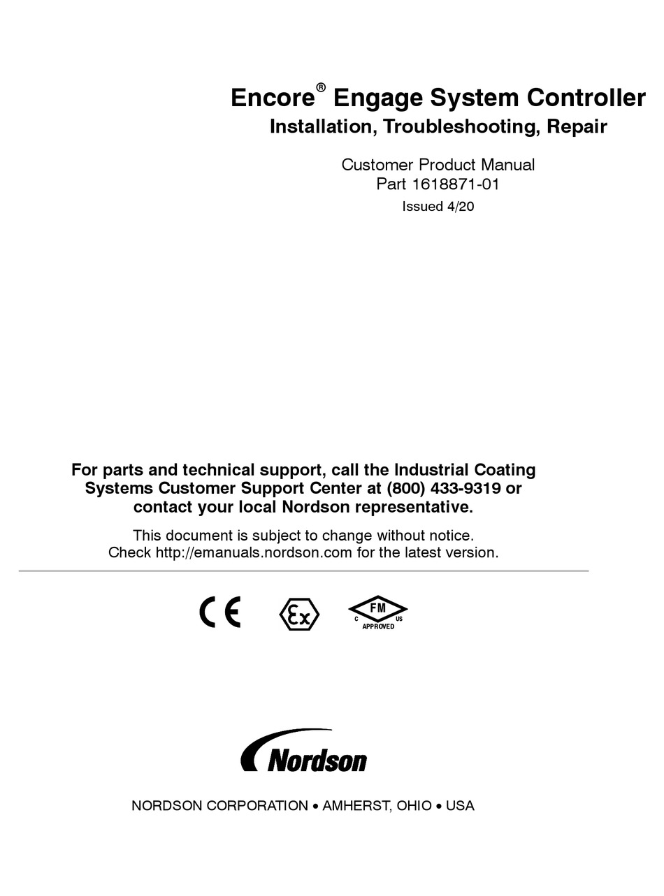 NORDSON ENCORE INSTALLATION, TROUBLESHOOTING, REPAIR Pdf Download