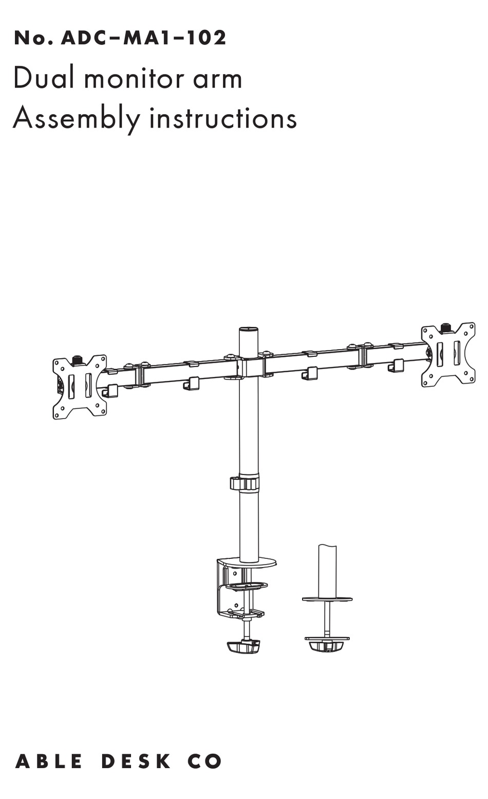 able desk co monitor arm