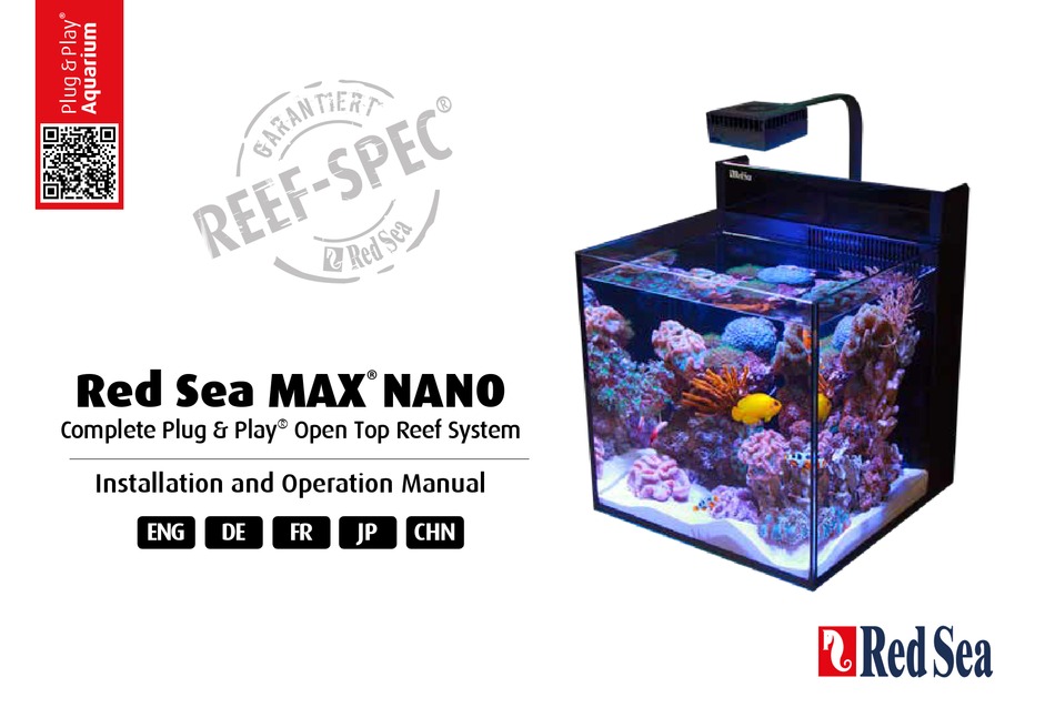 Red Sea Max Nano Complete Plug Play Open Top Reef System Installation And Operation Manual Pdf Download Manualslib