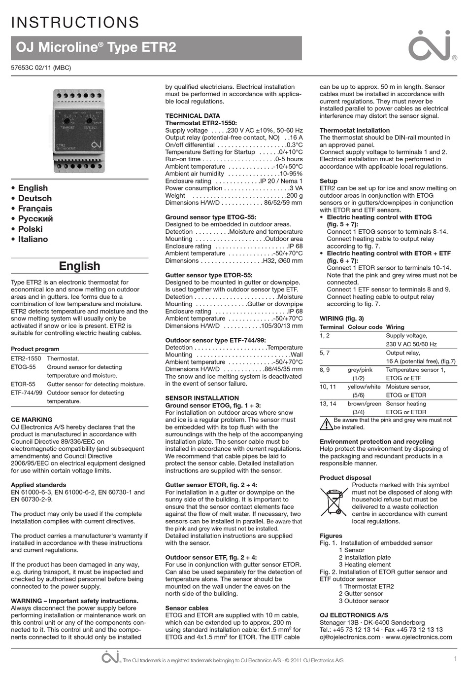 OJ MICROLINE ETR2 INSTRUCTIONS MANUAL Pdf Download ManualsLib