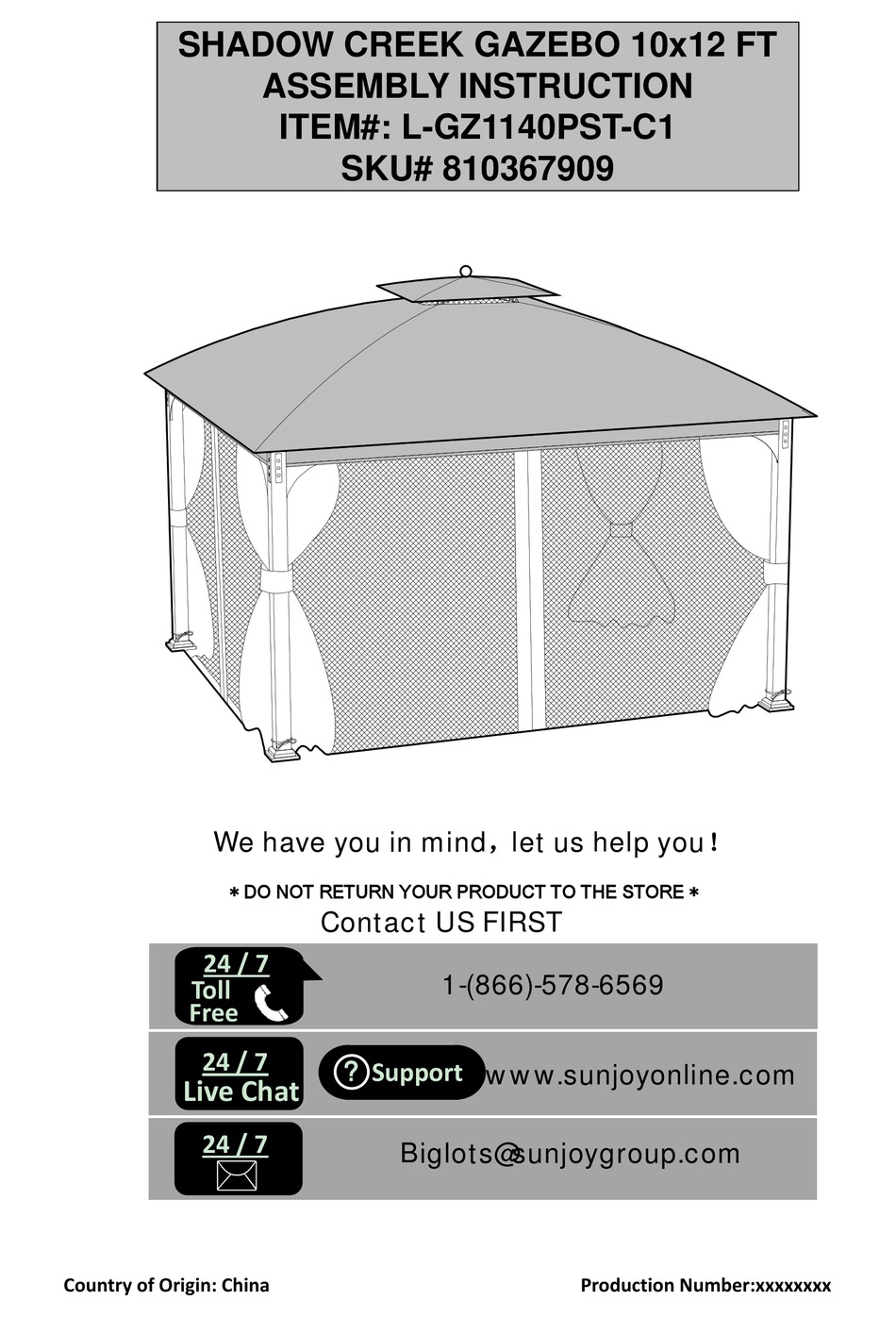vmi 10x10 gazebo assembly instructions on Sunjoy L Gz1140pst C1 Assembly Instruction Manual Pdf Download Manualslib
