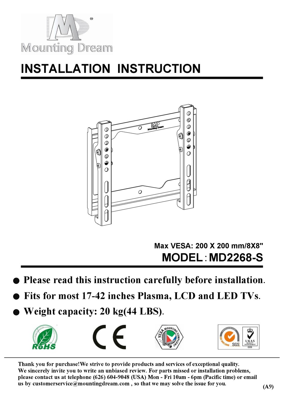 MOUNTING DREAM MD2268S INSTALLATION INSTRUCTION Pdf Download ManualsLib