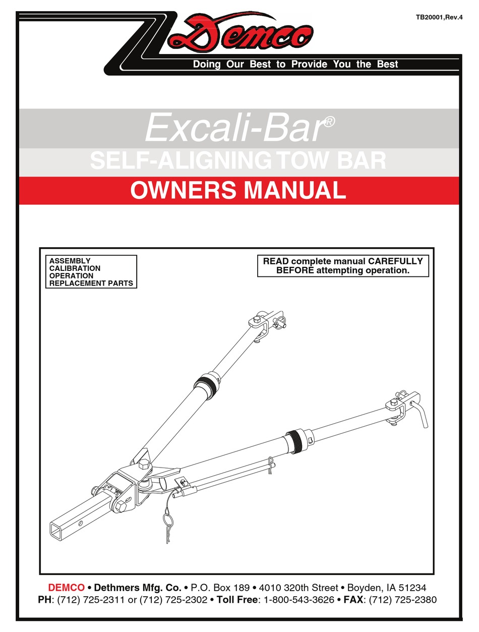 DEMCO EXCALIBAR 9511004 OWNER'S MANUAL Pdf Download ManualsLib