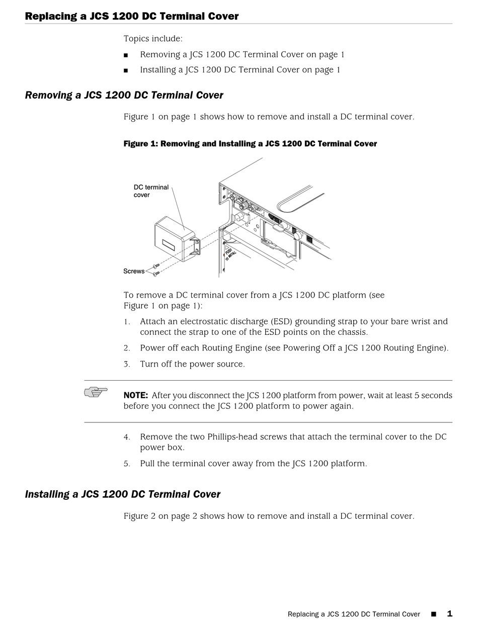 JUNIPER JCS 1200 REPLACING INSTRUCTIONS Pdf Download | ManualsLib