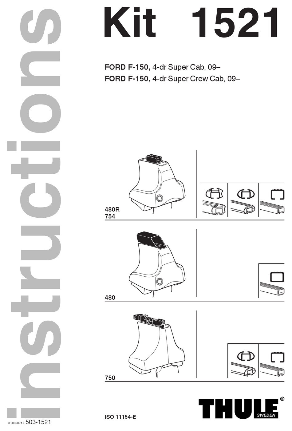 THULE 1521 INSTRUCTIONS MANUAL Pdf Download ManualsLib