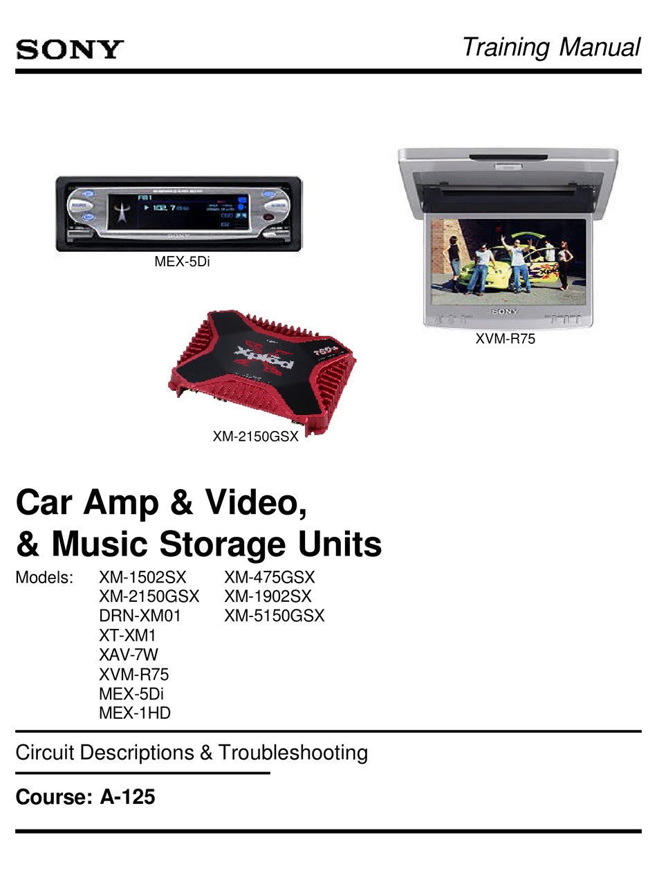 SONY XM-1502SX TRAINING MANUAL Pdf Download | ManualsLib