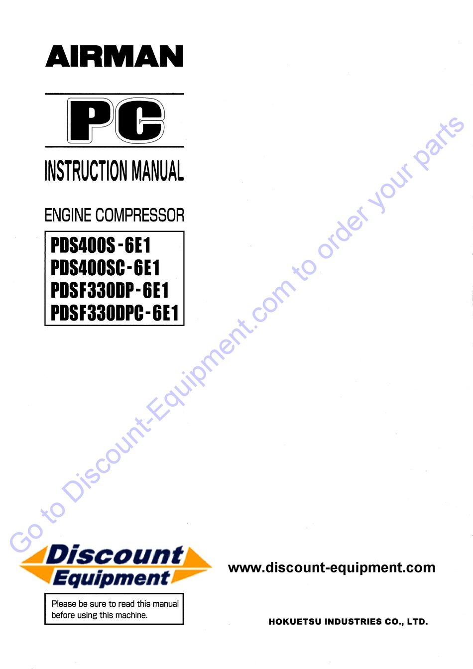 AIRMAN PDS400S6E1 INSTRUCTION MANUAL Pdf Download ManualsLib