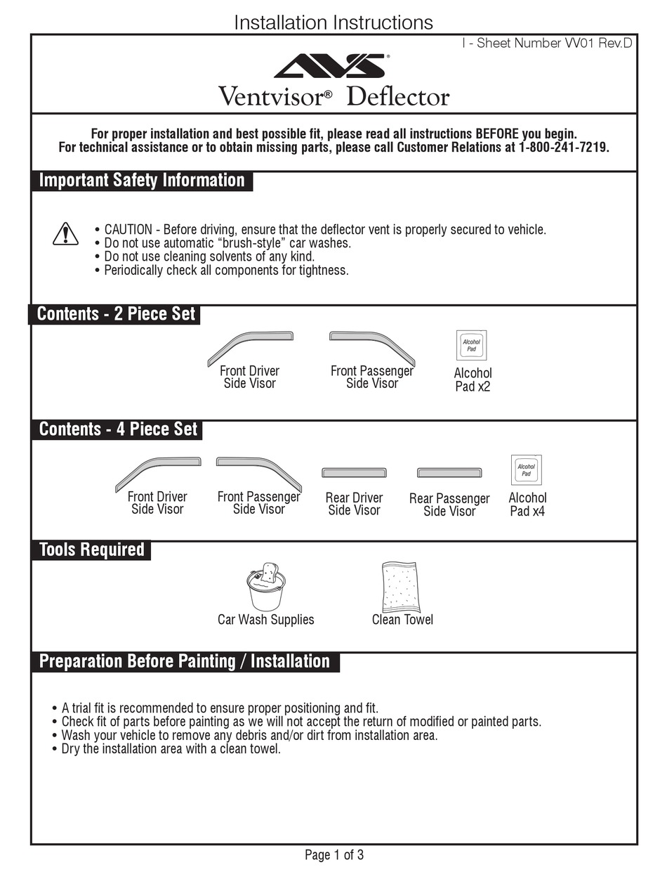 AVS VENTVISOR INSTALLATION INSTRUCTIONS MANUAL Pdf Download ManualsLib