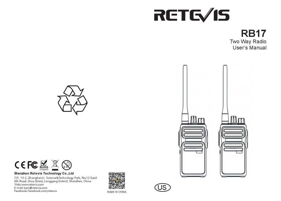 Retevis Rb User Manual Pdf Download Manualslib