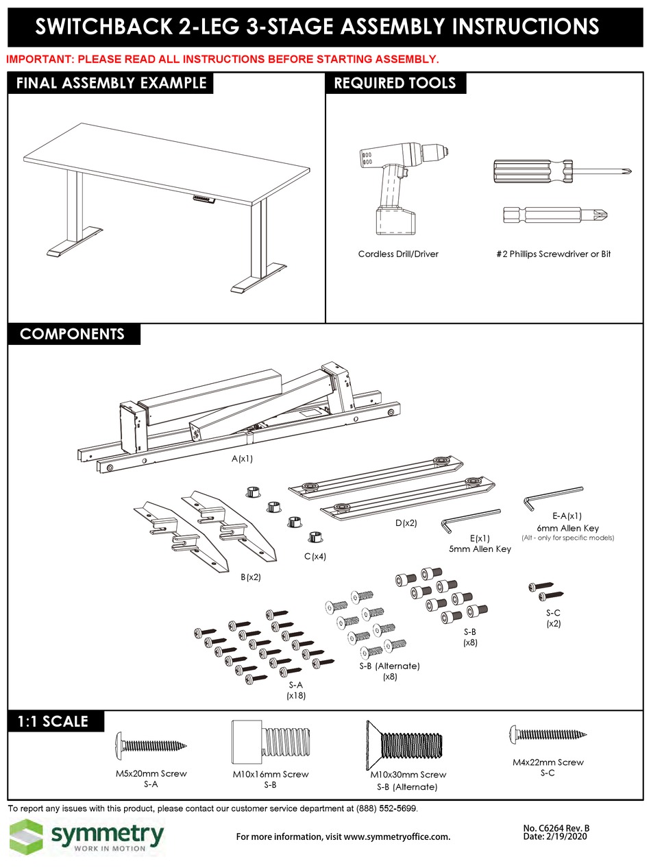 SYMMETRY SWITCHBACK SERIES ASSEMBLY INSTRUCTIONS MANUAL Pdf Download ...