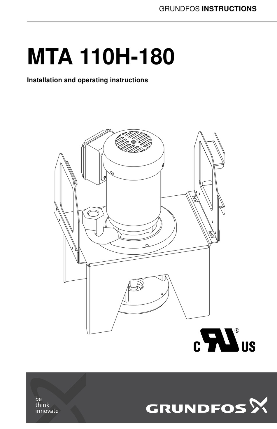 GRUNDFOS MTA 110H180 INSTALLATION AND OPERATING INSTRUCTIONS MANUAL Pdf Download ManualsLib