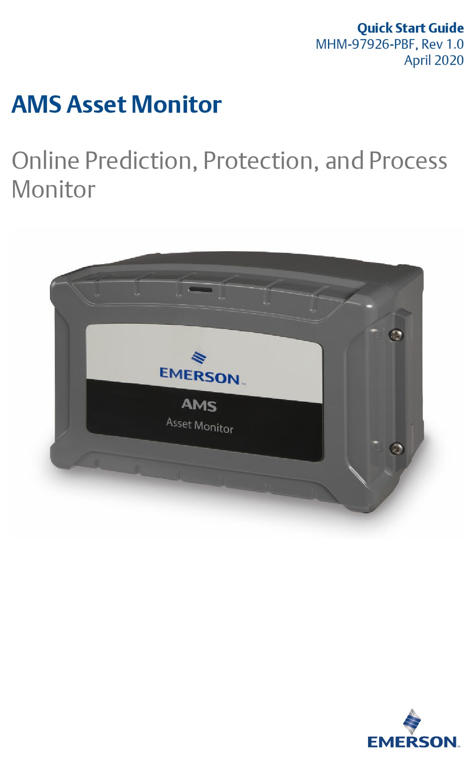 EMERSON AMS AM 5820-IM QUICK START MANUAL Pdf Download | ManualsLib