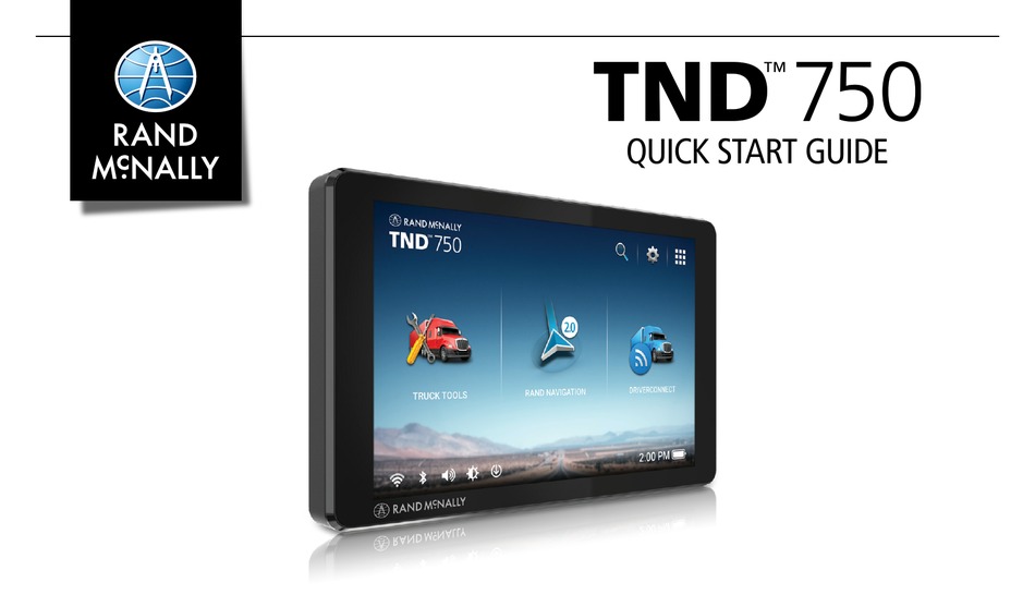 RAND MCNALLY TND 750 QUICK START MANUAL Pdf Download | ManualsLib