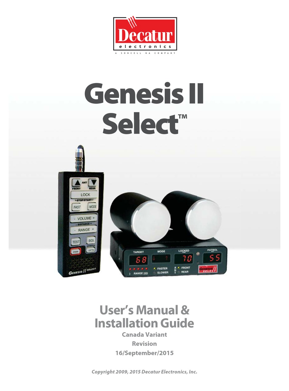 Decatur Genesis I Police Radar Dual Antenna Tested Front and Rear 