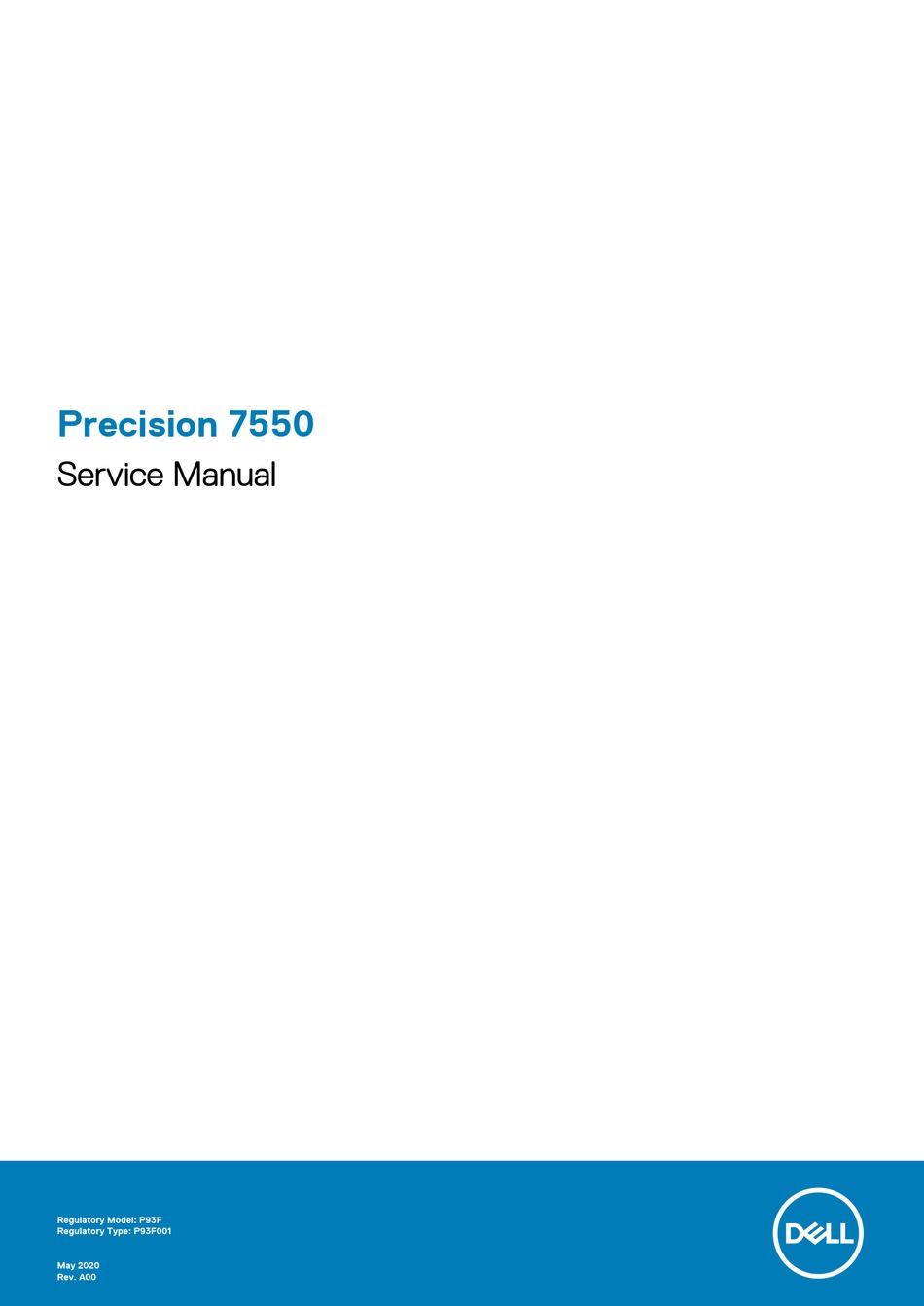DELL PRECISION 7550 SERVICE MANUAL Pdf Download | ManualsLib