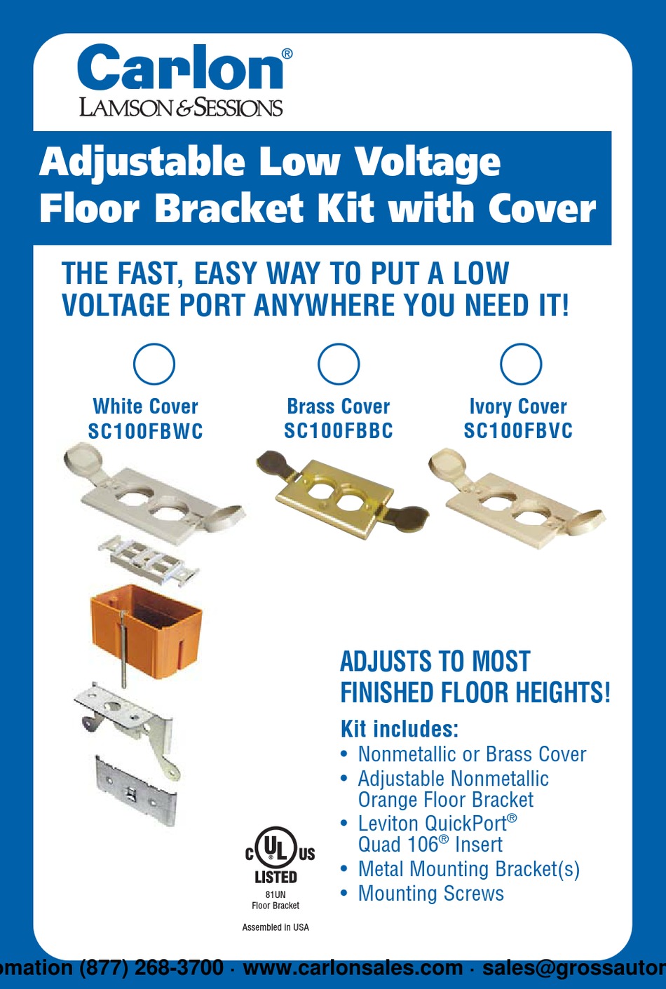 CARLON SC100FBWC INSTALLATION INSTRUCTIONS Pdf Download ManualsLib