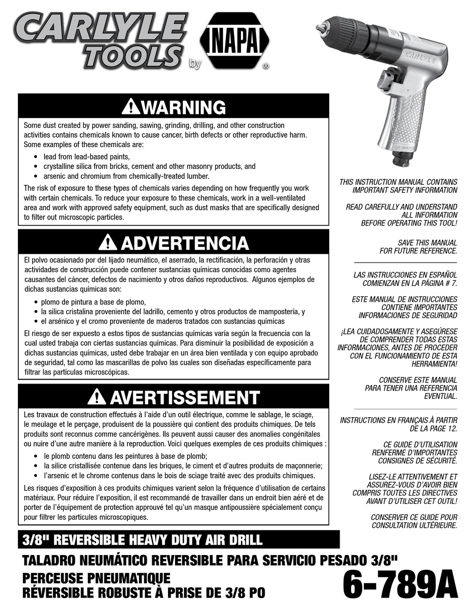 CARLYLE TOOLS 6789A INSTRUCTION MANUAL Pdf Download ManualsLib