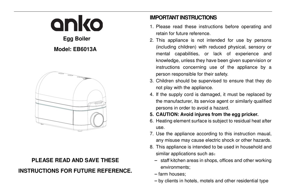 User manual and frequently asked questions EGG COOKER F230 F2307051