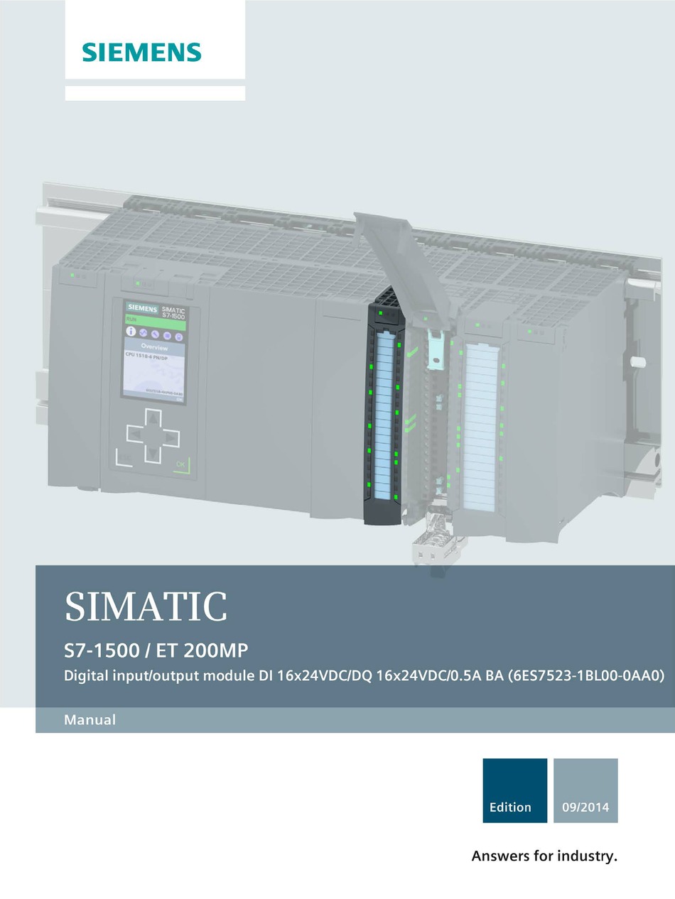 SIEMENS SIMATIC S7-1500 MANUAL Pdf Download | ManualsLib