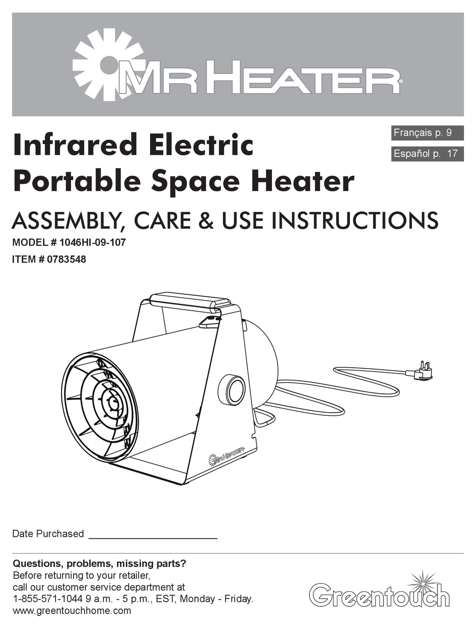 Troubleshooting - Greentouch MrHeater 1046HI-09-107 Assembly / Care u0026 Use  Instructions [Page 7] | ManualsLib