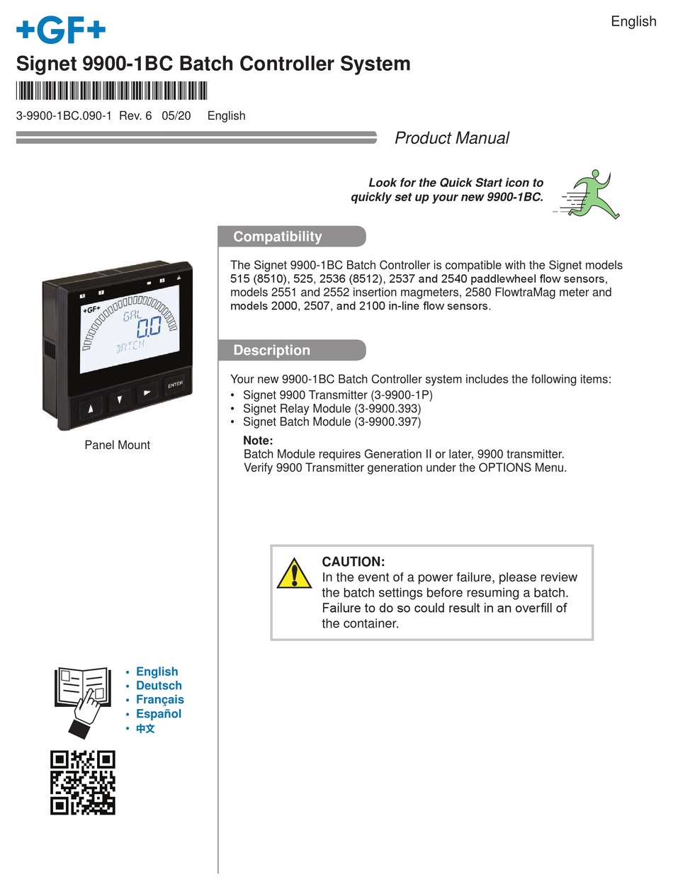 GF SIGNET 9900-1BC PRODUCT MANUAL Pdf Download | ManualsLib