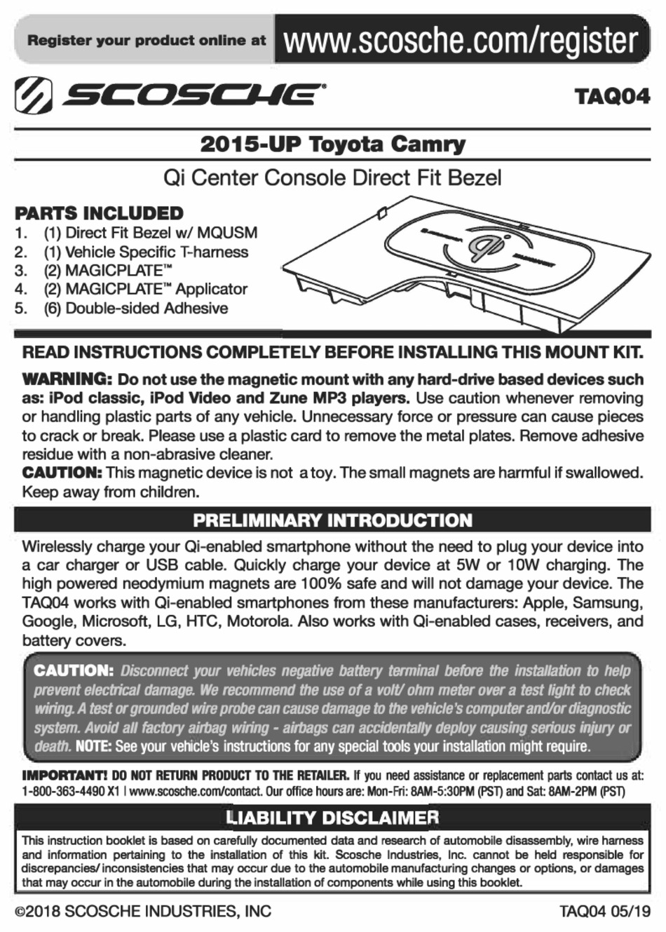 Scosche Taq04 Manual Pdf Download Manualslib