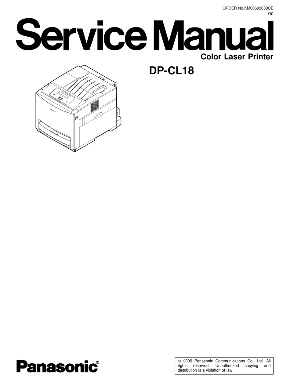 Panasonic Dp Cl18 Service Manual Pdf Download Manualslib