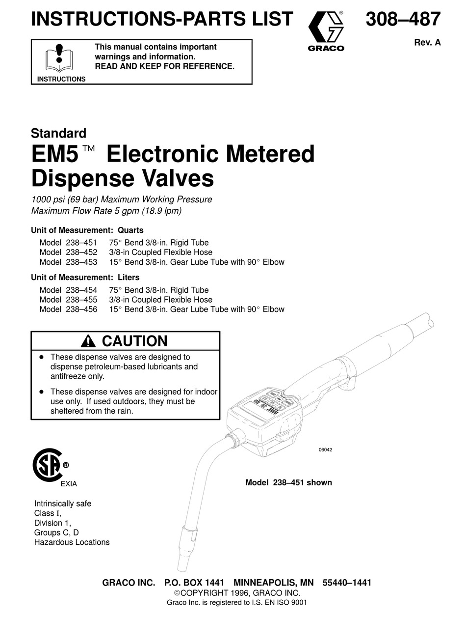 GRACO EM5 SERIES INSTRUCTIONS AND PARTS LIST Pdf Download | ManualsLib