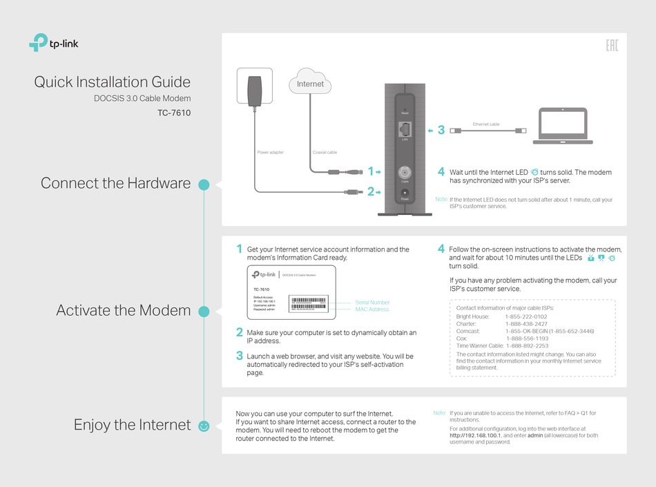 TPLINK TC7610 QUICK INSTALLATION MANUAL Pdf Download ManualsLib