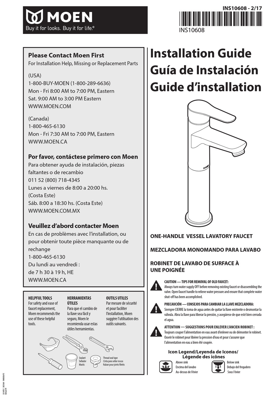 MOEN INS10608 INSTALLATION MANUAL Pdf Download ManualsLib