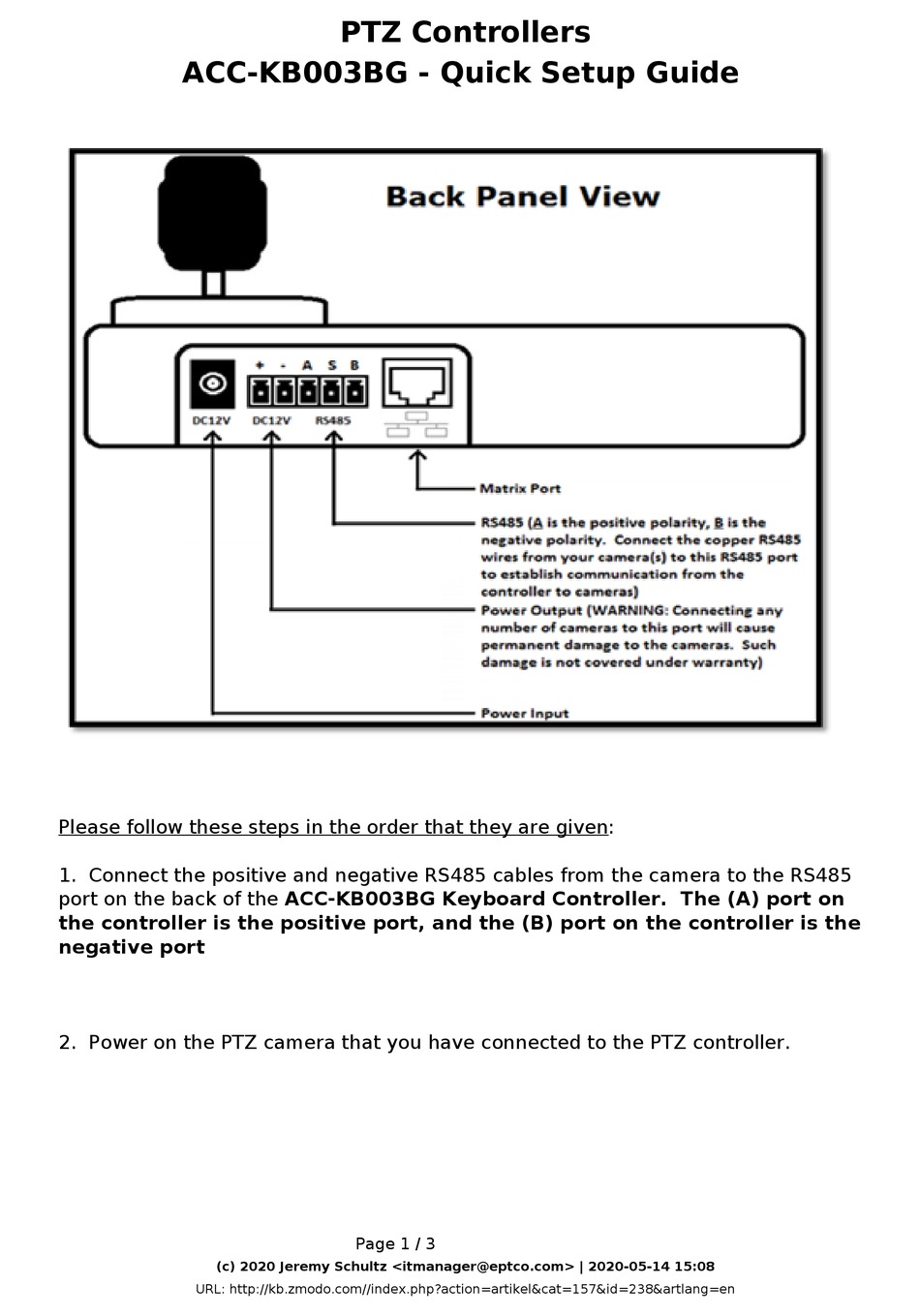 ZMODO ACCKB003BG QUICK SETUP MANUAL Pdf Download ManualsLib