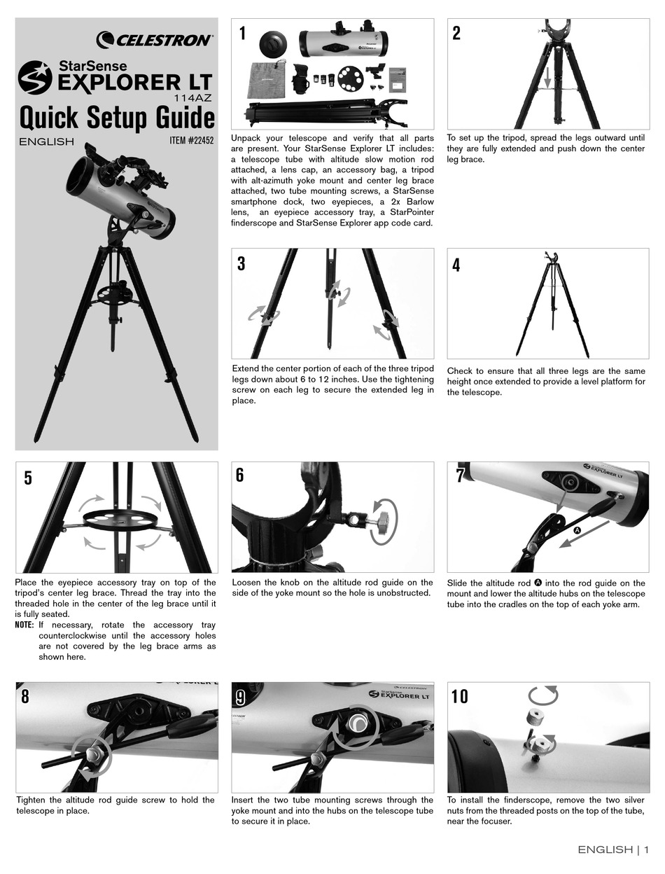 Celestron Starsense Explorer Lt 114az Quick Setup Manual Pdf Download Manualslib