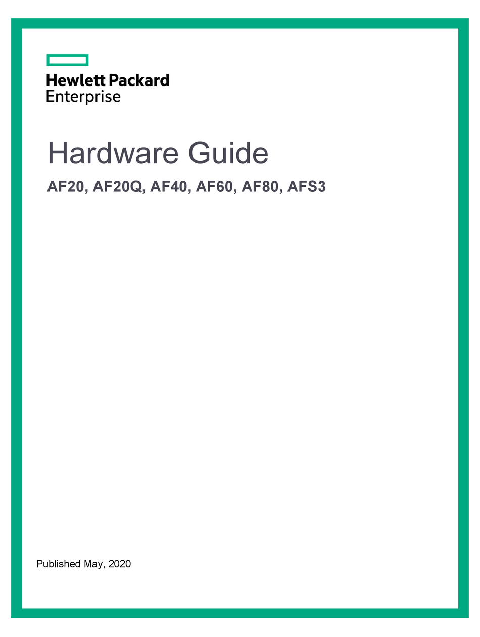 HEWLETT PACKARD ENTERPRISE AF20 HARDWARE MANUAL Pdf Download ManualsLib