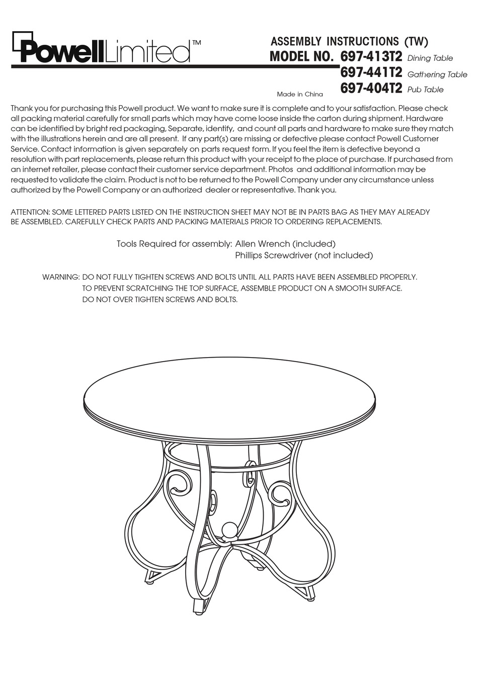 POWELL 697413T2 ASSEMBLY INSTRUCTIONS Pdf Download ManualsLib