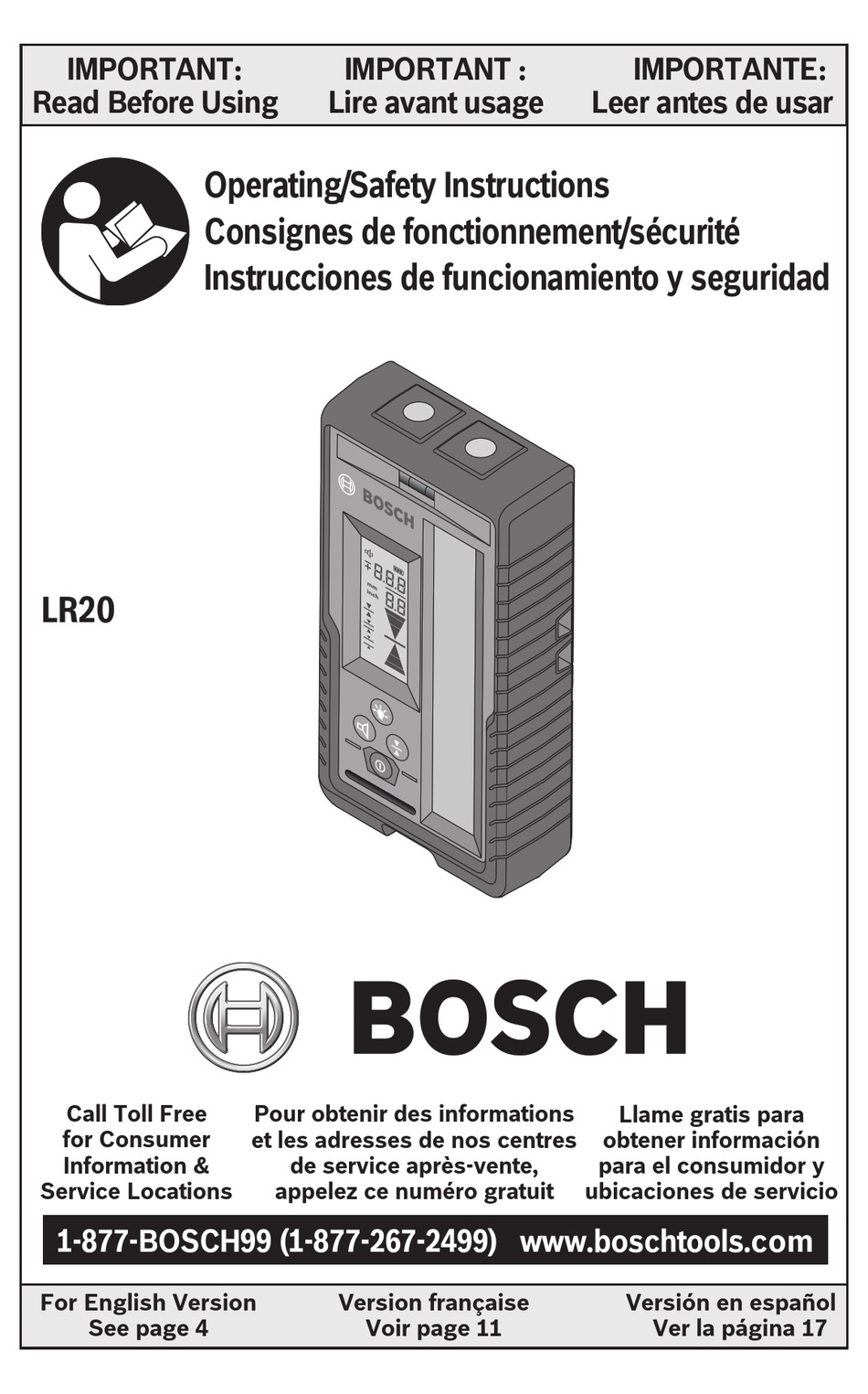 BOSCH LR20 OPERATING SAFETY INSTRUCTIONS MANUAL Pdf Download