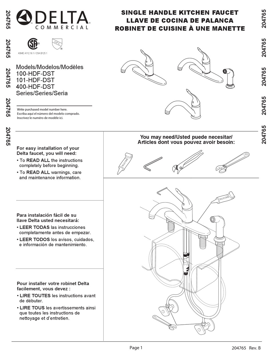 DELTA 100 SERIES MANUAL Pdf Download ManualsLib