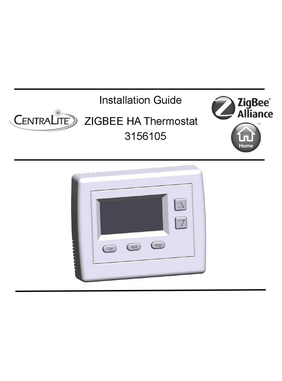 CENTRALITE ZIGBEE ALLIANCE HOME 3156105 INSTALLATION MANUAL Pdf