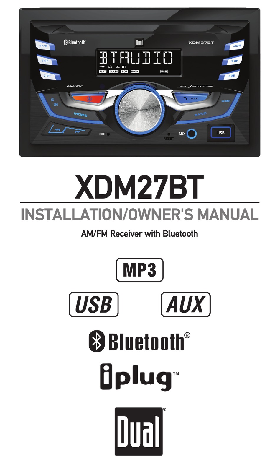 dual media player xdm17bt bluetooth not working