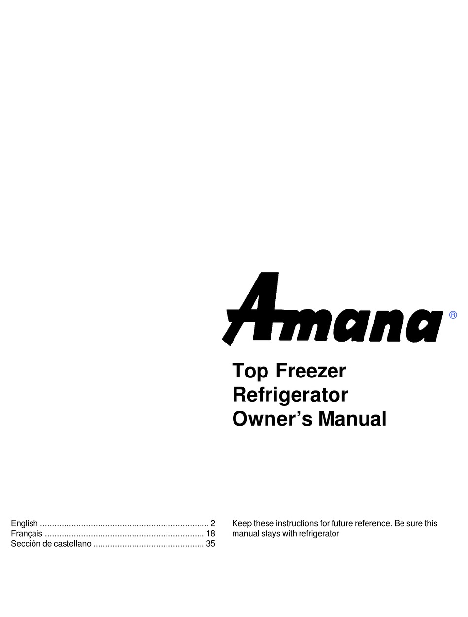 AMANA TS22TE OWNER
