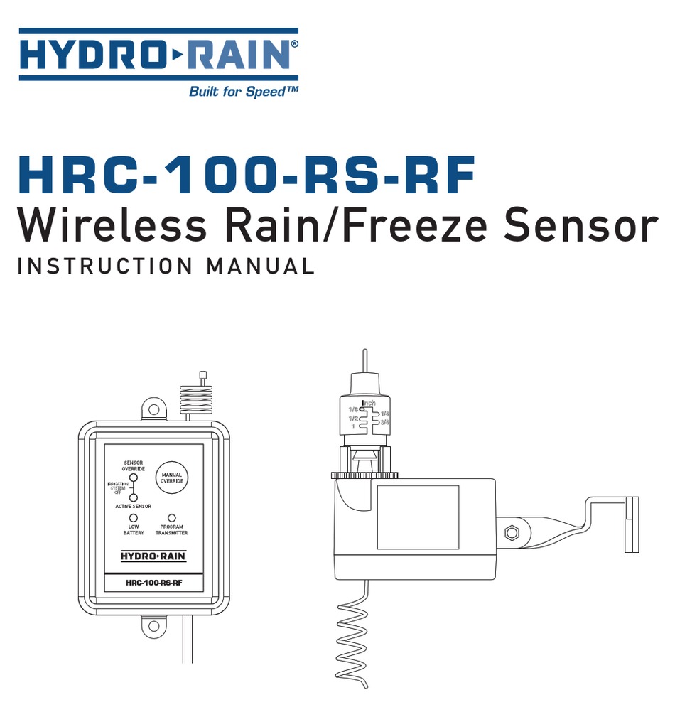 HYDRO-RAIN HRC-100-RS-RF INSTRUCTION MANUAL Pdf Download | ManualsLib