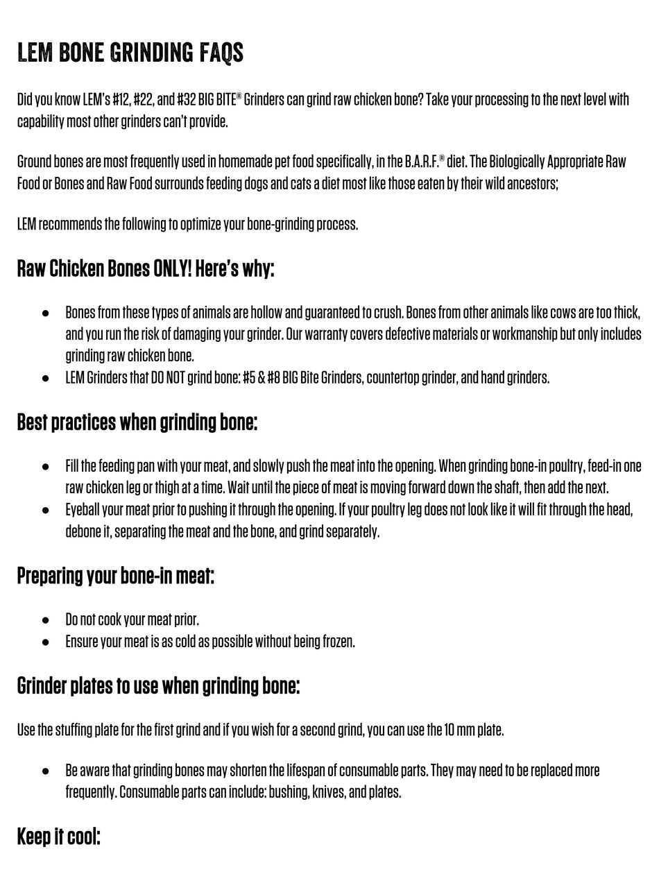 LEM BIG BITE 12 FAQS Pdf Download ManualsLib