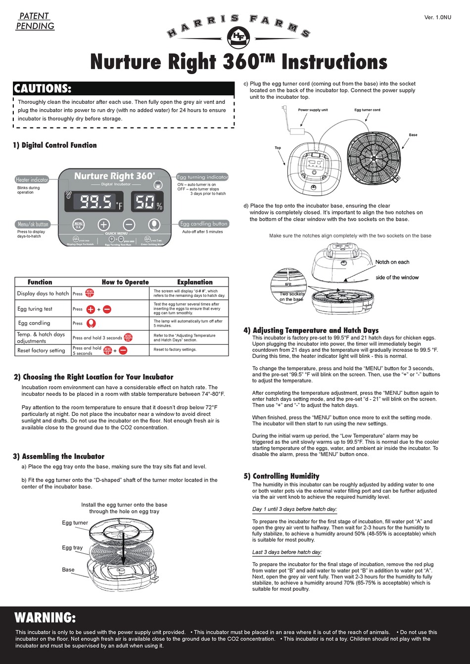 HARRIS FARMS NURTURE RIGHT 360 INSTRUCTIONS Pdf Download | ManualsLib