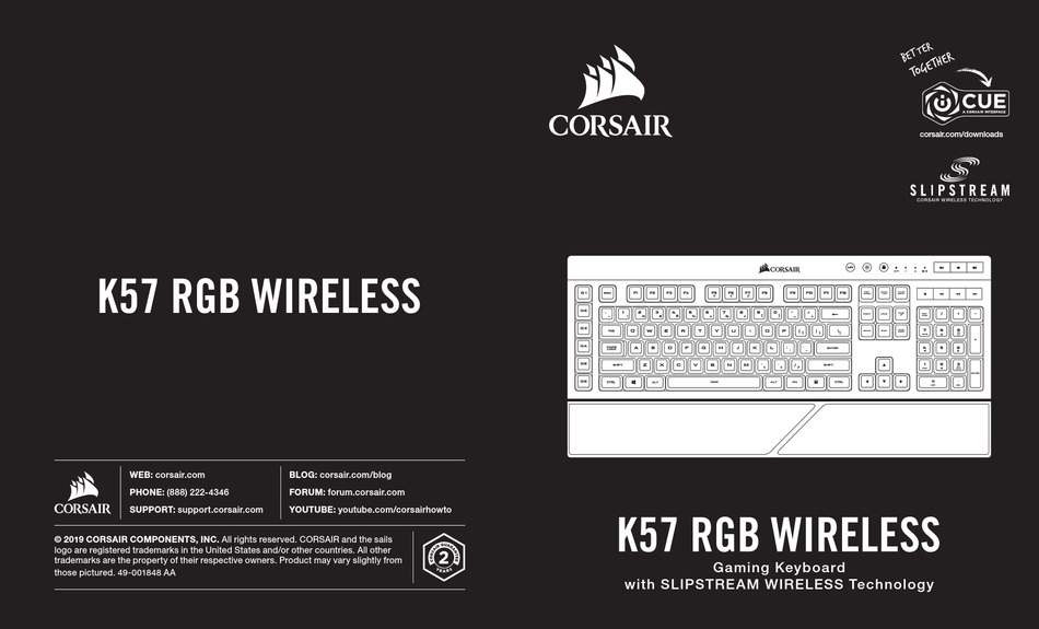 CORSAIR K57 RGB WIRELESS MANUAL Pdf Download | ManualsLib