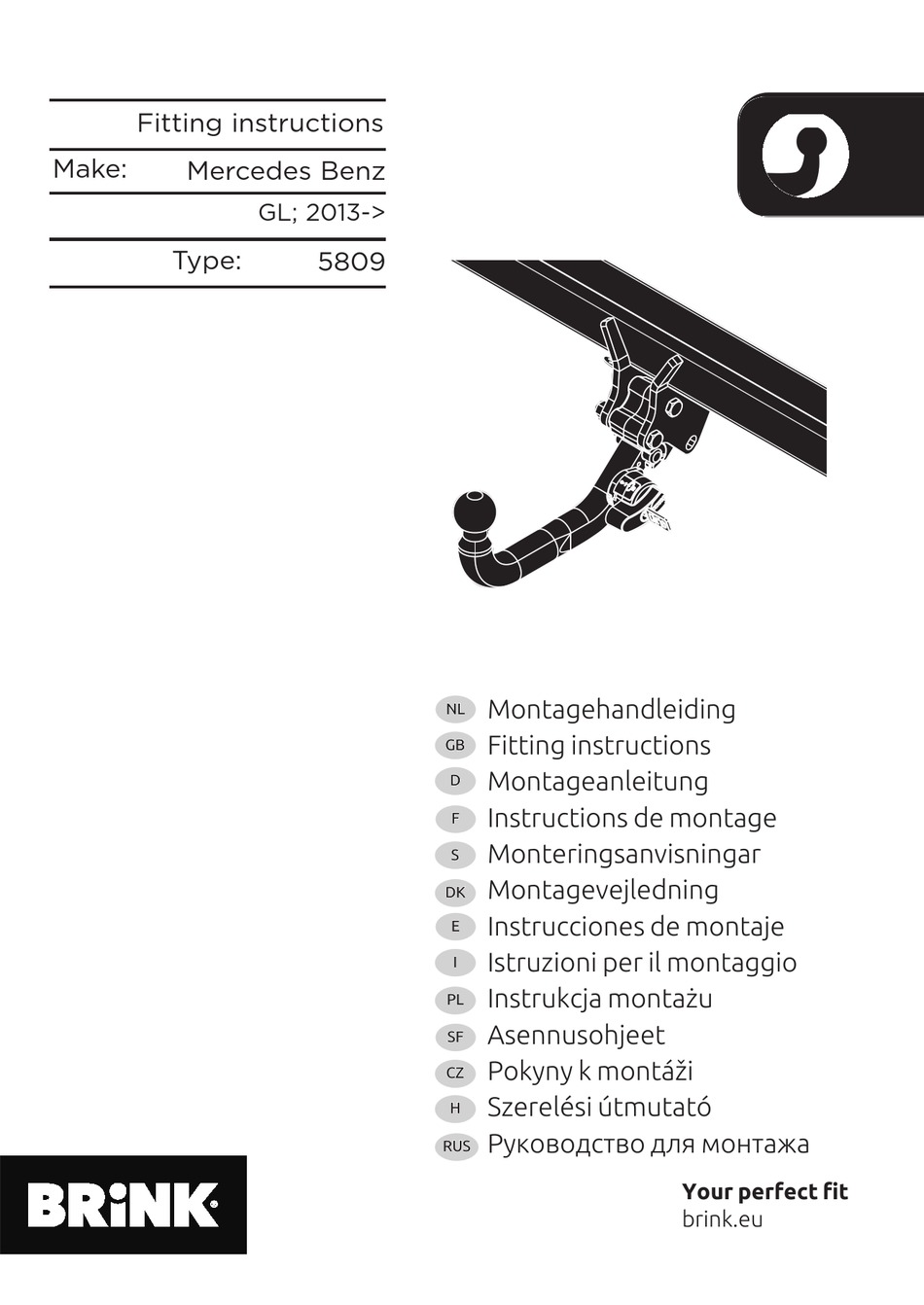 BRINK 5809 FITTING INSTRUCTIONS MANUAL Pdf Download | ManualsLib