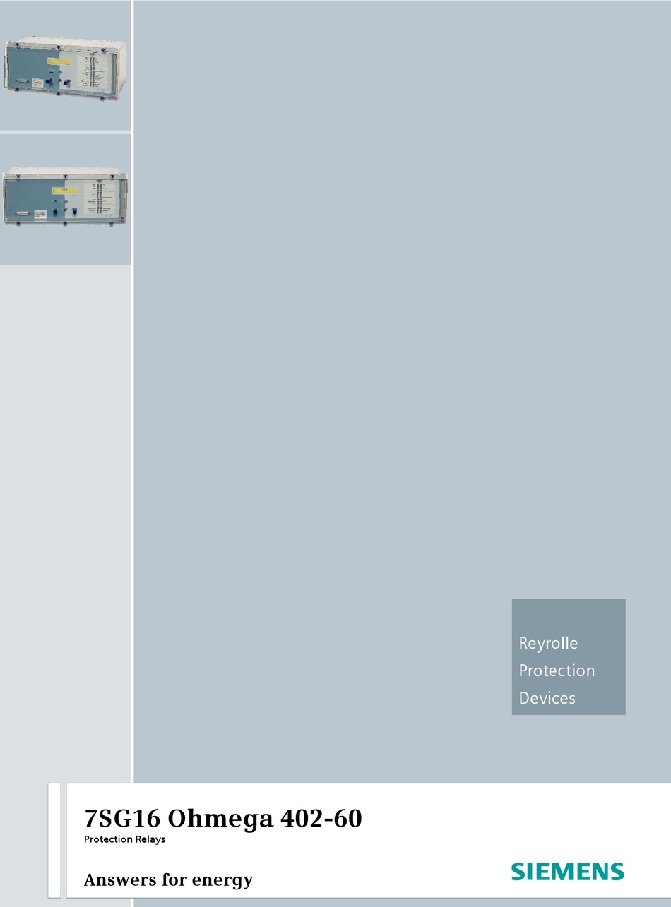 Siemens 7sg164 Ohmega 400 Series Manual Pdf Download Manualslib