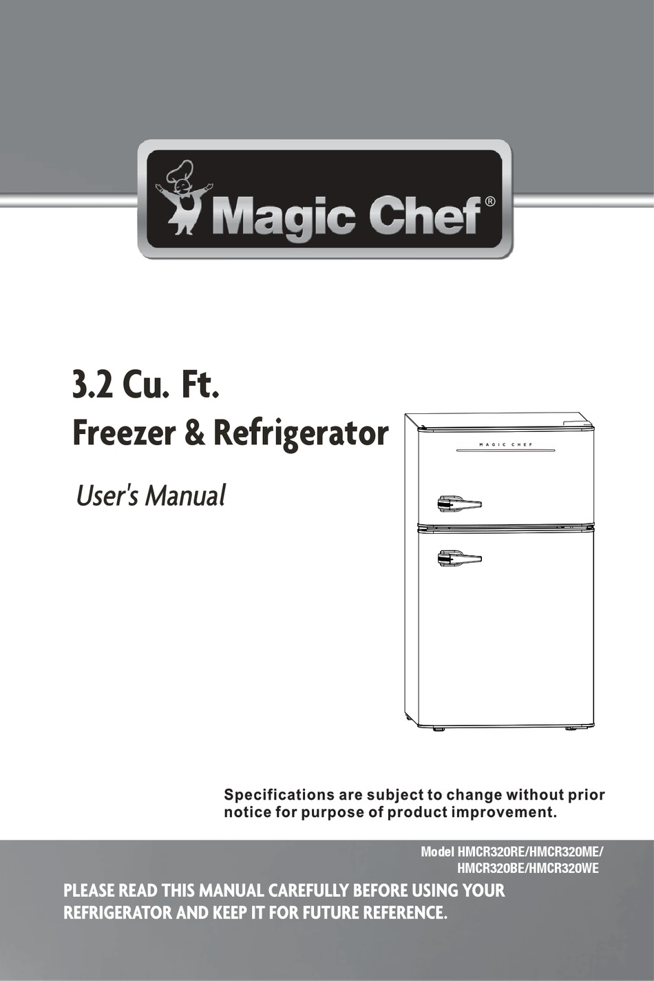 HMCR320RE Magic Chef 3.2 Cu. Ft. Retro 2-Door Refrigerator