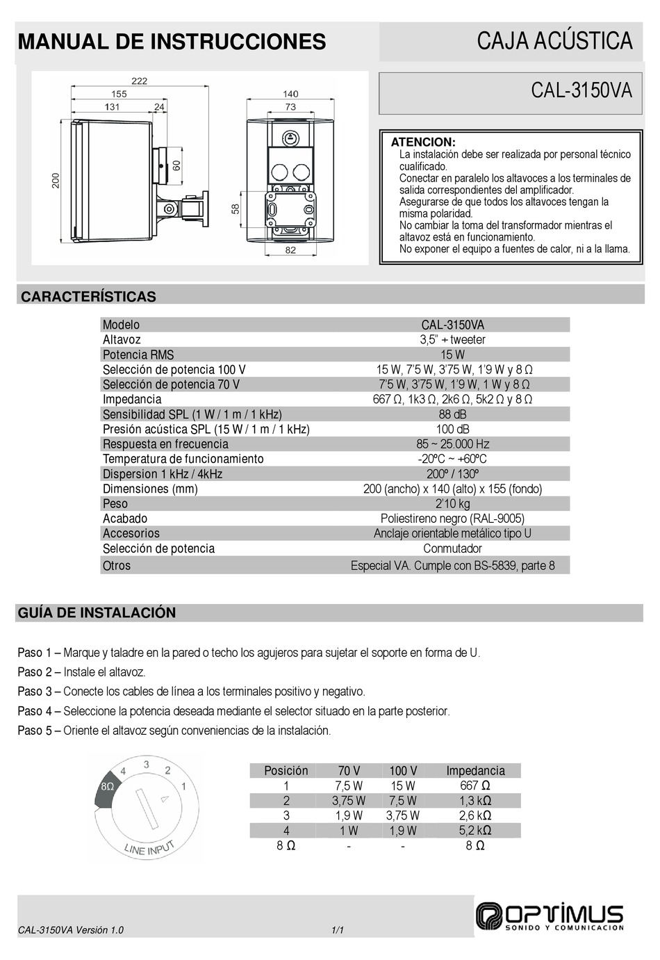 Optimus Cal 3150va Instruction Manual Pdf Download Manualslib