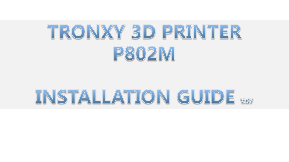 tronxy p802m 3d printer software for mac system