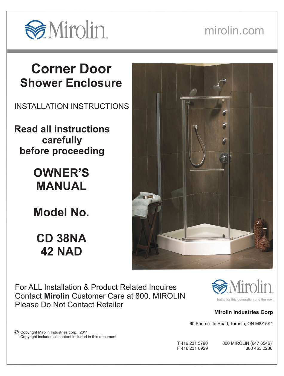 MIROLIN CD 38NA INSTALLATION INSTRUCTIONS MANUAL Pdf Download ManualsLib